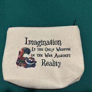 Alice In Wonderland Cheshire Cat Canvas Zippered Pouch Bag Make-up Carrier Case
